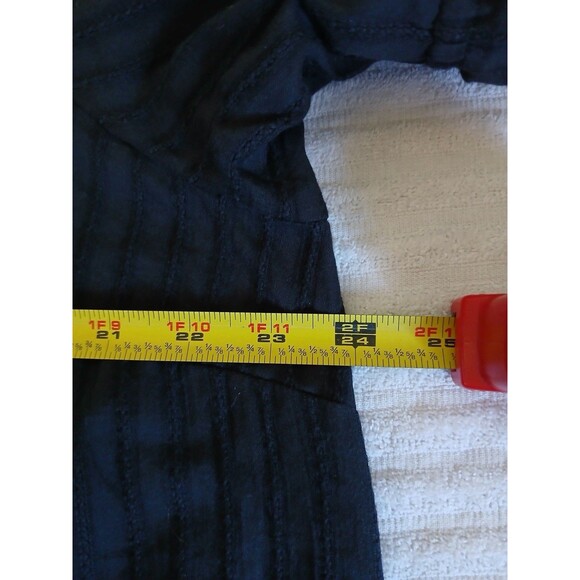 Pilcro | Anthropologie Black 1X Textured Button Front Blouse Ruffle Collar Boho - Picture 11 of 14